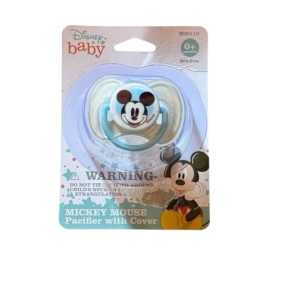 Disney Baby Mickey Minnie Pacifier Bundle Orthodontic Pacifiers Holder Lot of 3